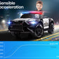 ROVO KIDS Ride-On Car Mustang Children Police Patrol Electric Toy w/ Remote Control Black/White