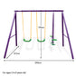 Kahuna Kids 4-Seater Swing Set Purple Green